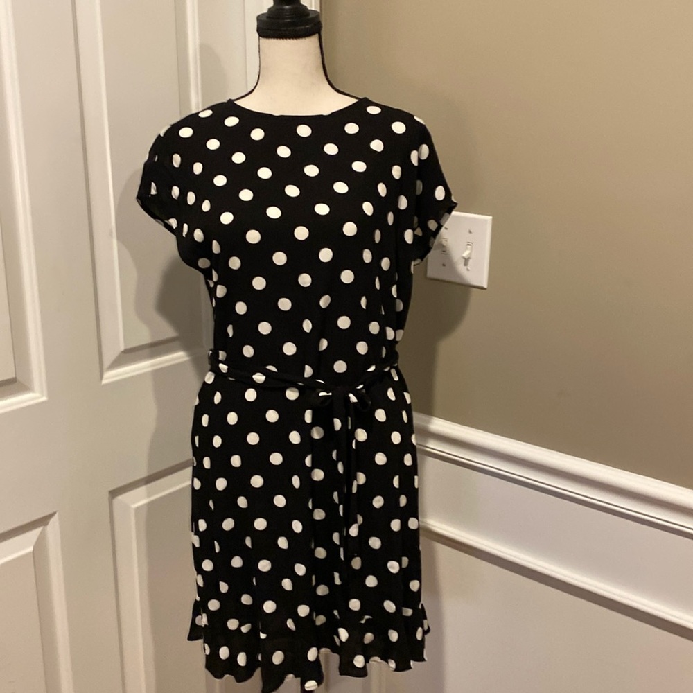 NWT Black and white polka dot dress size Small.